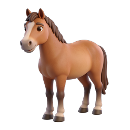 Playful Cartoon Horse Icon for Kids' Projects