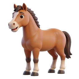 Playful Cartoon Horse Icon for Kid's Projects