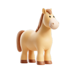 Playful Cartoon Horse Icon for Kids' Designs