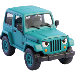 Cute Cartoon Jeep Icon | 3D Clay Style Off-Road Vehicle