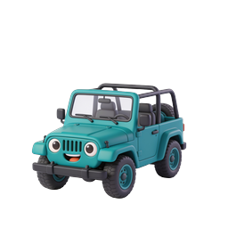 Cute Cartoon Jeep Icon - 3D Rendered SUV