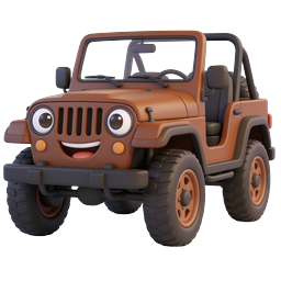 Cute Cartoon Jeep 3D Vehicle Icon