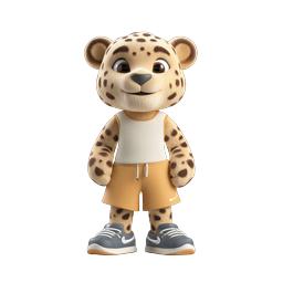 Friendly Cartoon Leopard Character Icon for Kids