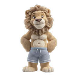Friendly Cartoon Lion Character with Fluffy Mane