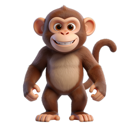 Playful Cartoon Monkey Icon for Kids' Projects