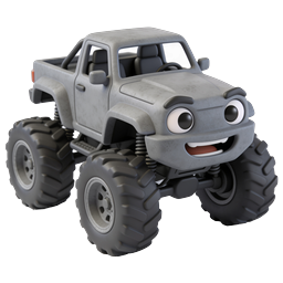 Cartoon Monster Truck 3D Character Icon