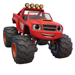 Cartoon Monster Truck Charakter Icon - Roter 3D-Truck