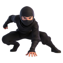 3D Cartoon Ninja Warrior Character Icon