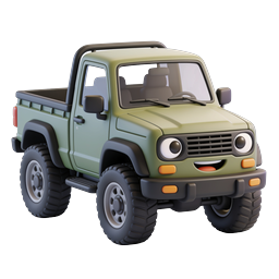 Cartoon Pickup Truck 3D-Icon - Süßes Off-Road-Fahrzeug