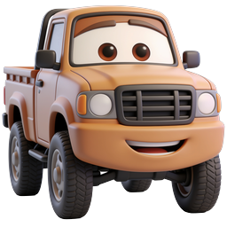 Cute Cartoon Pickup Truck 3D Clay Icon