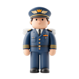 Cute Cartoon Pilot Character 3D Icon | Aviation Mascot