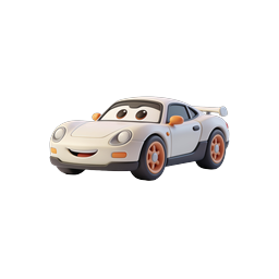 Cartoon Race Car Character Icon - Pixar Style 3D