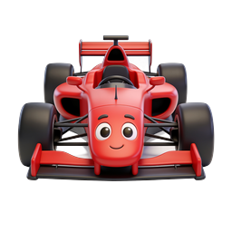 Cartoon Race Car Icon - Cute F1 Racing Vehicle