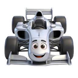 Cartoon Race Car Icon - 3D Formula 1 Character