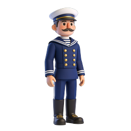 Personnage marin de dessin animé – icône maritime 3D
