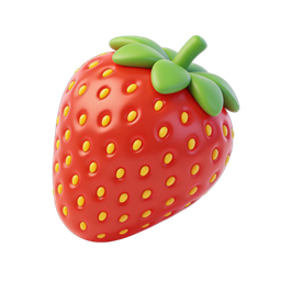 Colorful Cartoon Strawberry Icon for Food Content