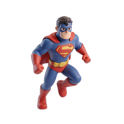 3D Cartoon Superhero Character Running Icon - Clay Style
