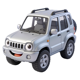 Cute Cartoon SUV Car Icon - 3D Clay Style Vehicle
