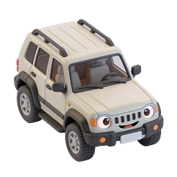 Cute Cartoon SUV Icon - 3D Off-Road Vehicle