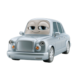 Cute Cartoon Taxi Cab Icon - Friendly 3D Vehicle Character