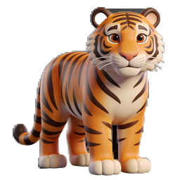 Playful Cartoon Tiger Icon for Fun Designs