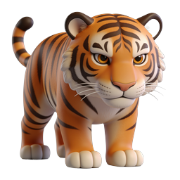 Playful Cartoon Tiger Icon for Educational Content