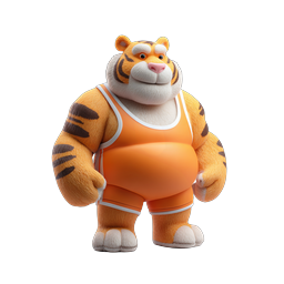 Icona personaggio tigre lottatore dei cartoni 3D