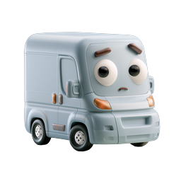Cute Cartoon Delivery Truck Character Icon | 3D Rendered