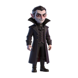 3D Cartoon Vampire Character Icon for Halloween Projects