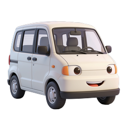 Cartoon Van 3D Icon - Friendly Animated Minivan