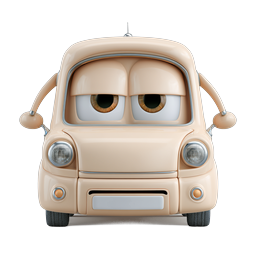 Cute Cartoon Vintage Car Character Icon | Pixar Style