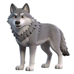 Friendly Cartoon Wolf Icon for Nature Projects