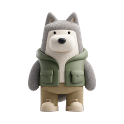 Charming Cartoon Wolf Icon for Playful Designs