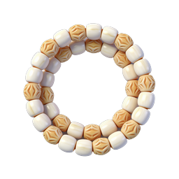 Carved Beads Bracelet Icon | 3D Realistic Jewelry