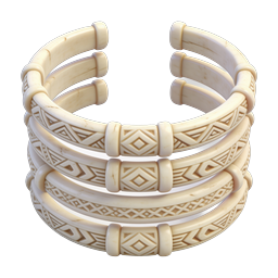 Bracciali in osso intagliato - Set di gioielli geometrici tribali