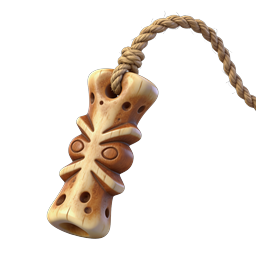 Icono de colgante Tiki de hueso tallado - Diseño de amuleto tribal
