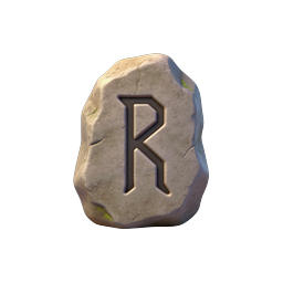 Carved Rock Letter R Icon - 3D Stone Alphabet Design