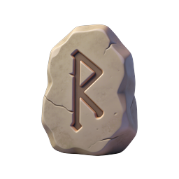 Carved Stone R Letter Icon - 3D Rendered Rock Symbol