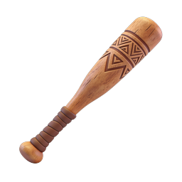 Icona 3D di clava tribale di legno intagliato
