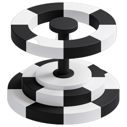 Casino Poker Chip Icon - Black & White 3D Render
