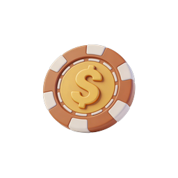 Casino Poker Chip with Dollar Sign 3D Icon