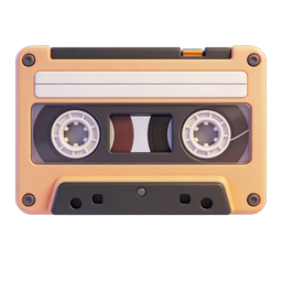 Retro Cassette Tape 3D Icon | Vintage Audio Design