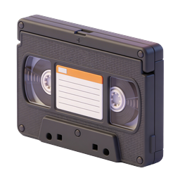 Retro Cassette Tape 3D Icon - Vintage Audio Recording