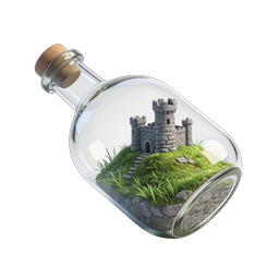 Castle in Glass Bottle - Fantasy Miniature World Icon