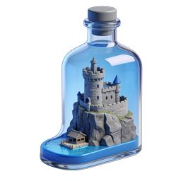 Castle in a Bottle - Magical 3D Miniature Scene