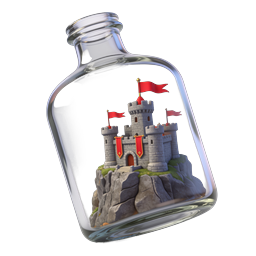 Icône 3D Château en bouteille | Miniature Fantastique