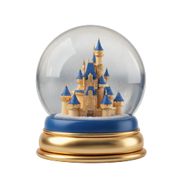 Magical Castle Snow Globe Icon - Fantasy Winter Decoration