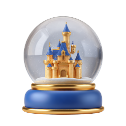 Magical Castle Snow Globe Icon - Fantasy Winter Decoration