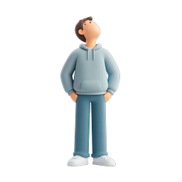 Casual Boy Hoodie 3D Character Icon | Young Man Avatar