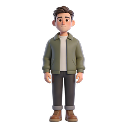 Casual Male Character Icon for Digital Use